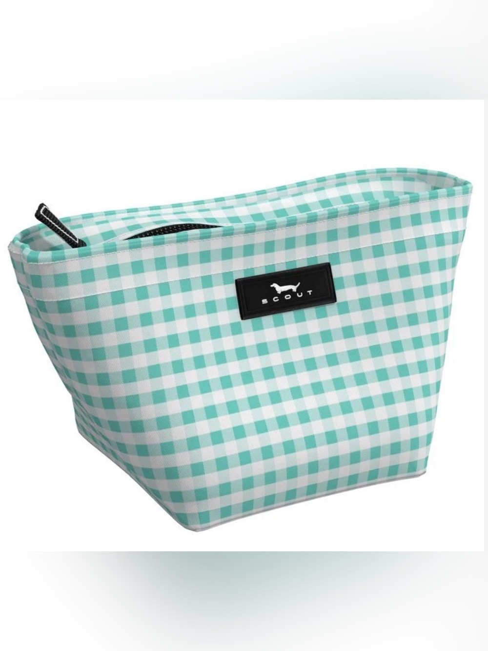 Scout Crown Jewel Mint and White Gingham Makeup Pouch